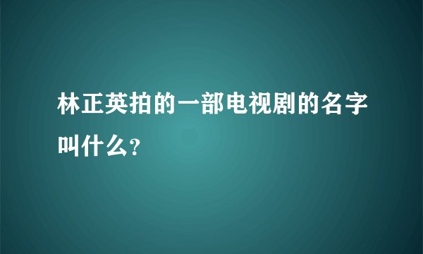 林正英拍的一部电视剧的名字叫什么？