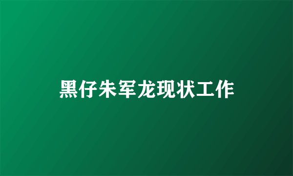黑仔朱军龙现状工作