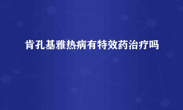 肯孔基雅热病有特效药治疗吗