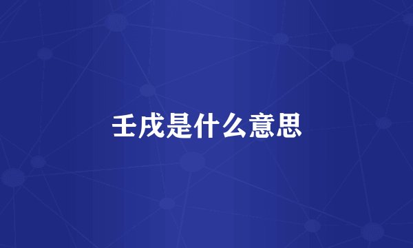 壬戌是什么意思