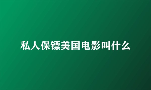 私人保镖美国电影叫什么
