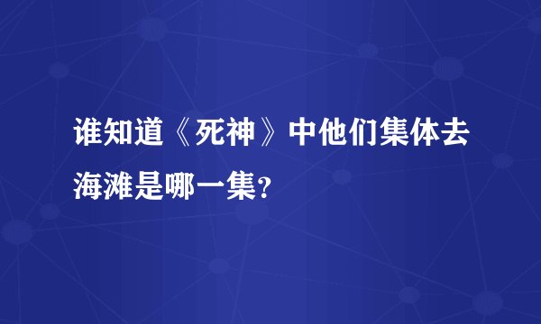谁知道《死神》中他们集体去海滩是哪一集？