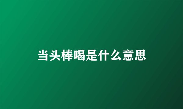 当头棒喝是什么意思
