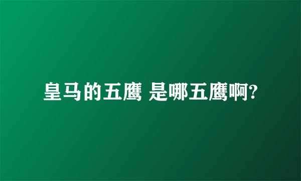 皇马的五鹰 是哪五鹰啊?