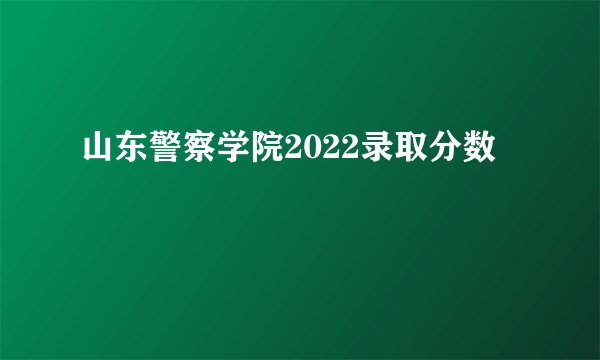 山东警察学院2022录取分数