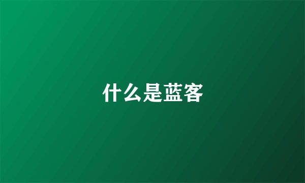 什么是蓝客