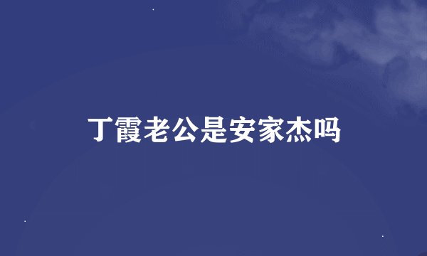 丁霞老公是安家杰吗