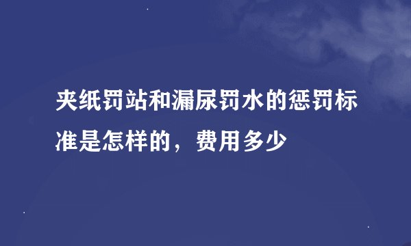 夹纸罚站和漏尿罚水的惩罚标准是怎样的，费用多少