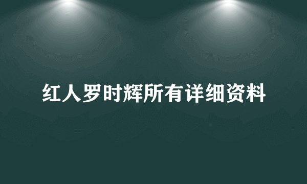 红人罗时辉所有详细资料