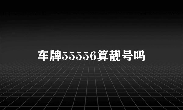 车牌55556算靓号吗