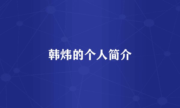 韩炜的个人简介