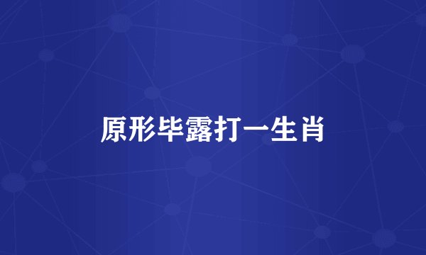 原形毕露打一生肖