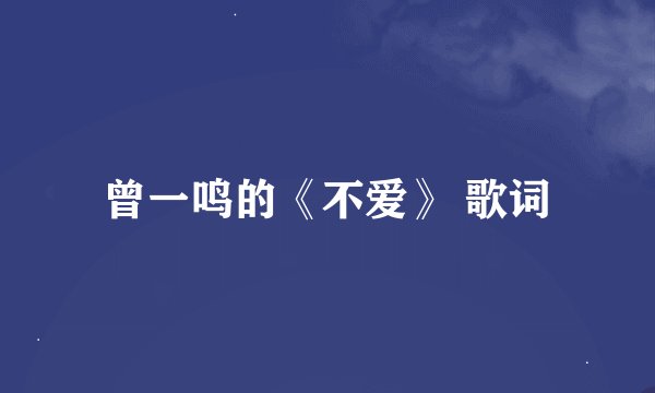 曾一鸣的《不爱》 歌词