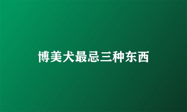 博美犬最忌三种东西