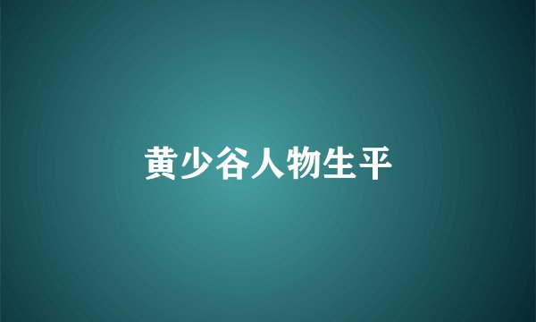 黄少谷人物生平