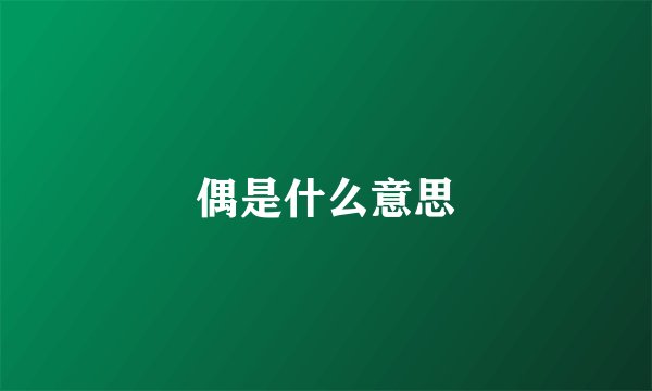 偶是什么意思