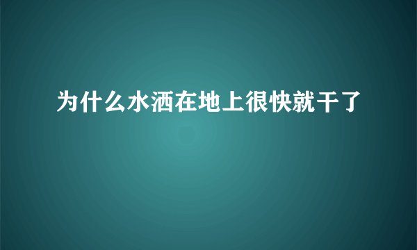 为什么水洒在地上很快就干了