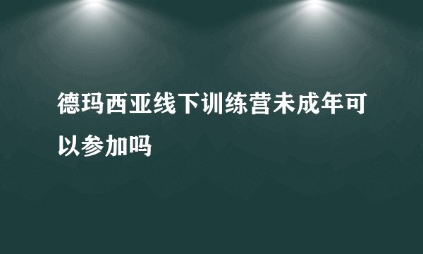 德玛西亚线下训练营未成年可以参加吗