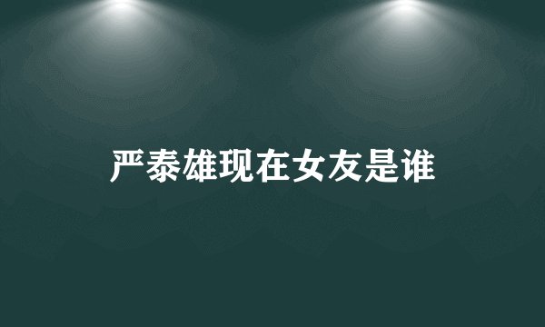 严泰雄现在女友是谁