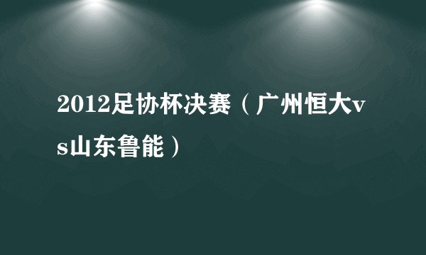 2012足协杯决赛（广州恒大vs山东鲁能）