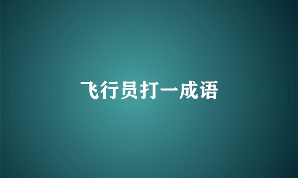 飞行员打一成语