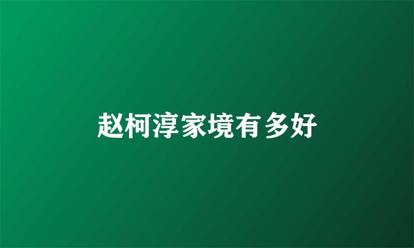 赵柯淳家境有多好