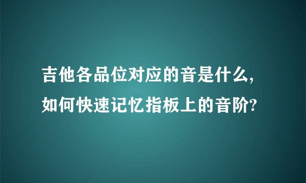 吉他各品位对应的音是什么,如何快速记忆指板上的音阶?