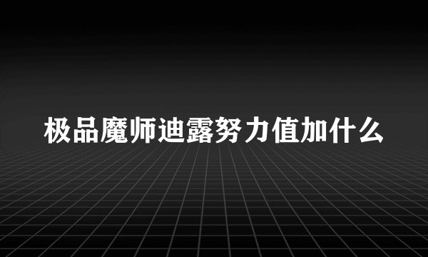 极品魔师迪露努力值加什么
