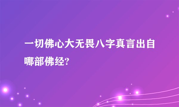 一切佛心大无畏八字真言出自哪部佛经?
