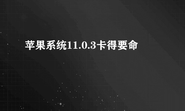 苹果系统11.0.3卡得要命