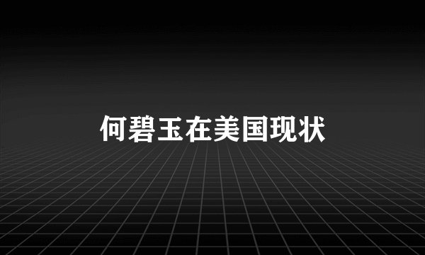 何碧玉在美国现状