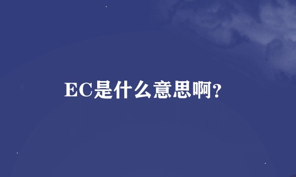 EC是什么意思啊?
