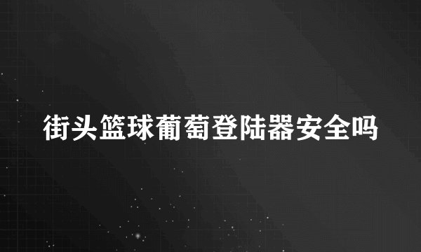 街头篮球葡萄登陆器安全吗