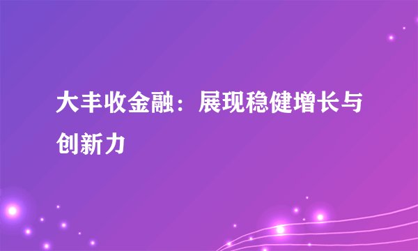 大丰收金融：展现稳健增长与创新力