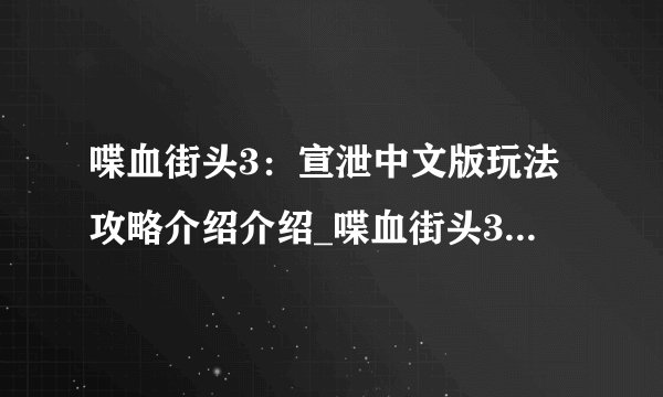 喋血街头3：宣泄中文版玩法攻略介绍介绍_喋血街头3：宣泄中文版玩法攻略介绍是什么