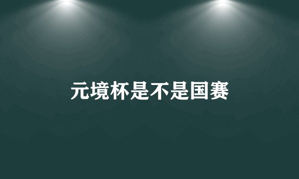 元境杯是不是国赛