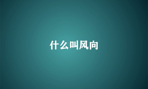 什么叫风向