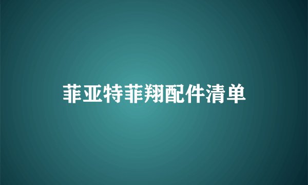 菲亚特菲翔配件清单