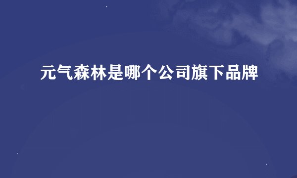 元气森林是哪个公司旗下品牌