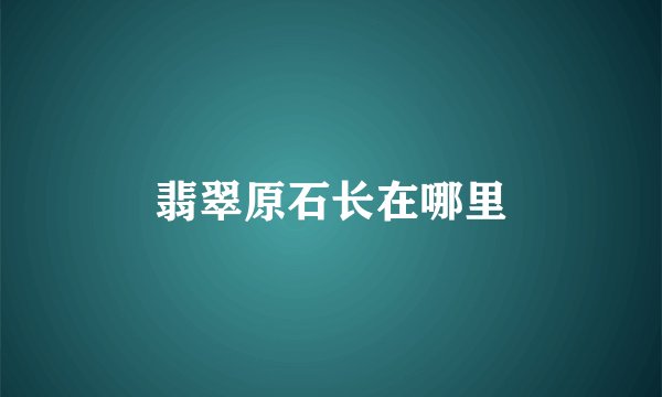 翡翠原石长在哪里