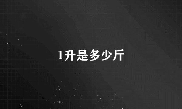 1升是多少斤