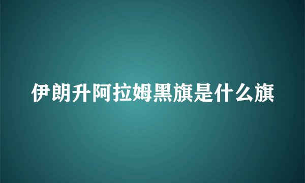 伊朗升阿拉姆黑旗是什么旗