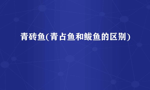 青砖鱼(青占鱼和鲅鱼的区别)