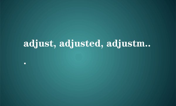 adjust, adjusted, adjustment区别是什么