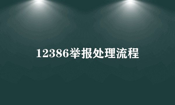 12386举报处理流程