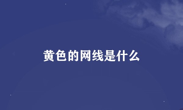 黄色的网线是什么