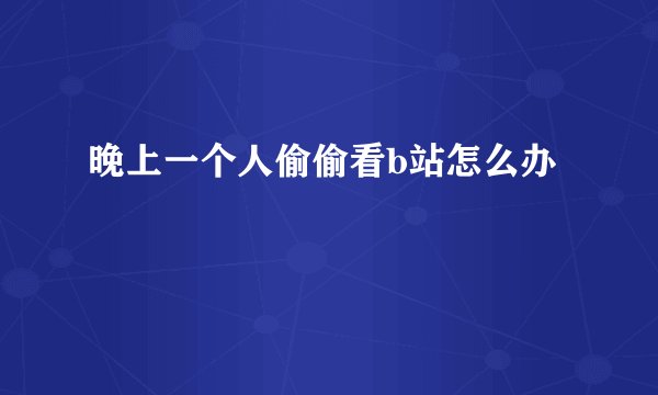 晚上一个人偷偷看b站怎么办