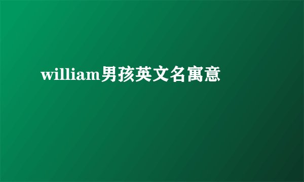 william男孩英文名寓意