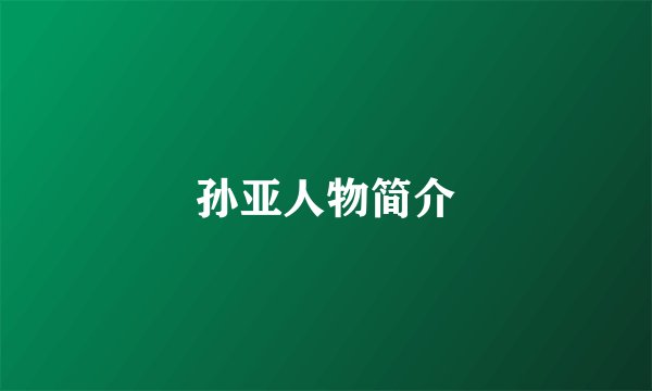 孙亚人物简介