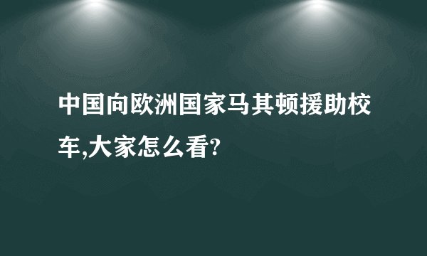 中国向欧洲国家马其顿援助校车,大家怎么看?